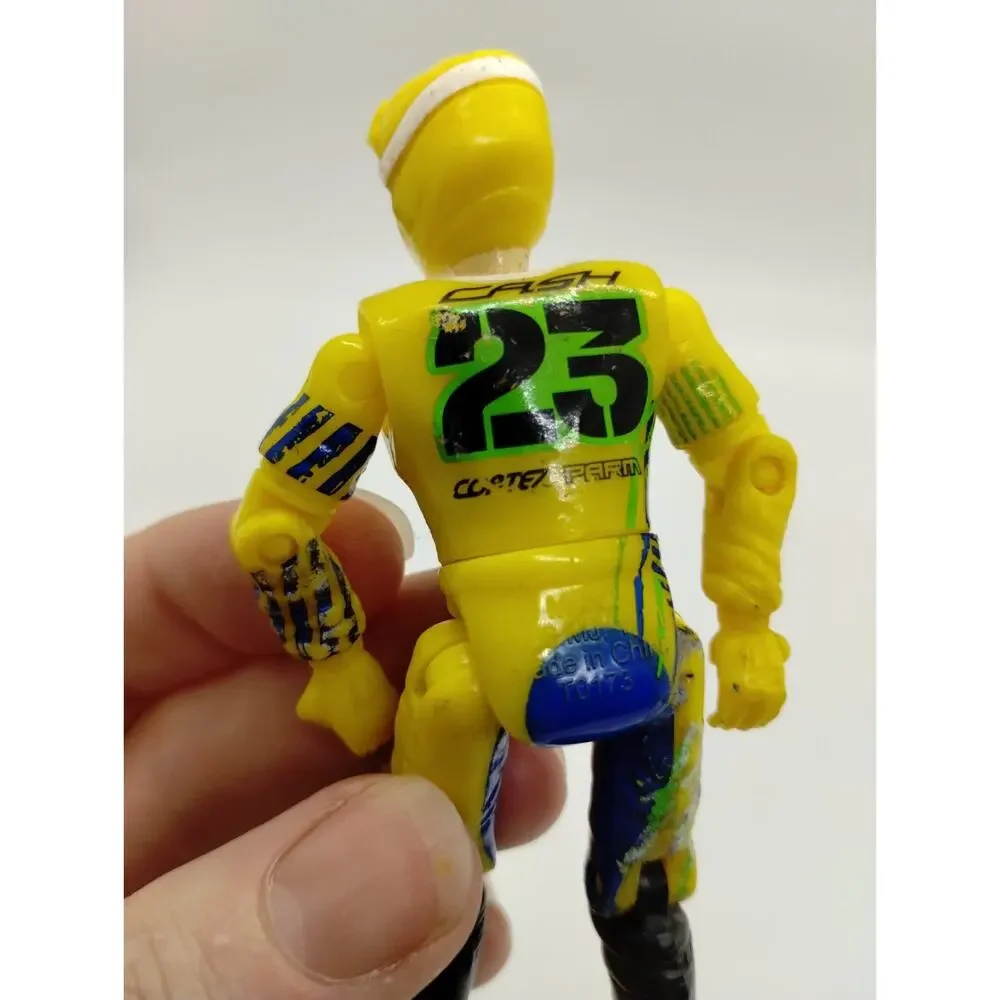 Hot Wheels Road Champs Motocross Action Figure Yellow Rider 3.75”